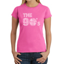 Pink X-Small Women's Word Art T-Shirt - 90S