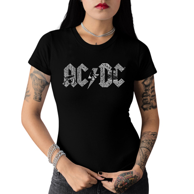 Women's Word Art T-Shirt - ACDC