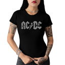 Black Large Women's Word Art T-Shirt - ACDC
