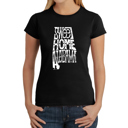 Black Small Women's Word Art T-Shirt - Sweet Home Alabama