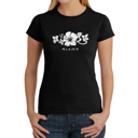 Black Medium Women's Word Art T-Shirt - ALOHA