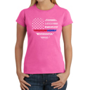 Pink Large Women's Word Art T-Shirt - American Woman