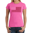 Pink Medium Women's Word Art T-Shirt - USA Flag
