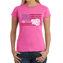 Pink Medium America Rocks - Women's Word Art T-Shirt