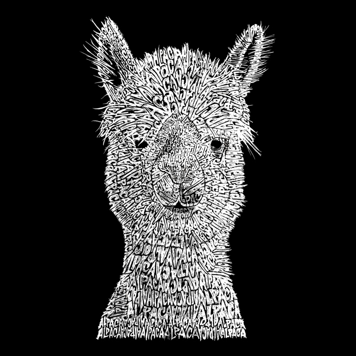 Women's Word Art T-Shirt - Alpaca