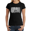 Black Small Women's Word Art T-Shirt - Brooklyn Bridge