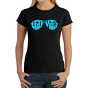 Black Medium Beach Vibes - Women's Word Art T-Shirt
