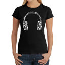Black XXL Women's Word Art T-Shirt - Music Note Headphones