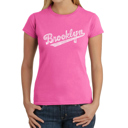 Pink Small Women's Word Art T-Shirt - Brooklyn Neighborhoods