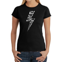 Black XL Women's Word Art T-Shirt - Lightning Bolt