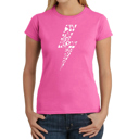 Pink X-Small Women's Word Art T-Shirt - Lightning Bolt