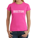 Pink Small Women's Word Art T-Shirt - BOSTON NEIGHBORHOODS