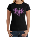 Black Small Women's Word Art T-Shirt - Bride