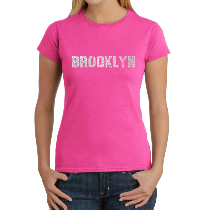 Women's Word Art T-Shirt - BROOKLYN NEIGHBORHOODS