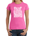 Pink Large Women's Word Art T-Shirt - Big Cats
