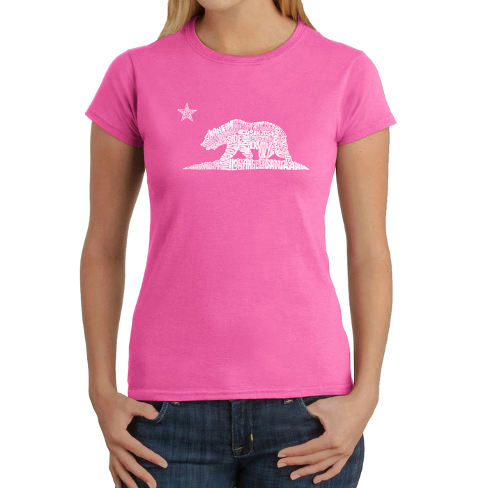 Women's Word Art T-Shirt - California Bear