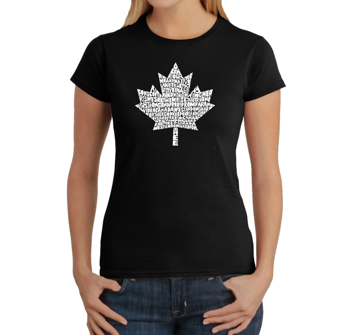 Women's Word Art T-Shirt - CANADIAN NATIONAL ANTHEM