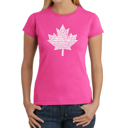 Pink XL Women's Word Art T-Shirt - CANADIAN NATIONAL ANTHEM