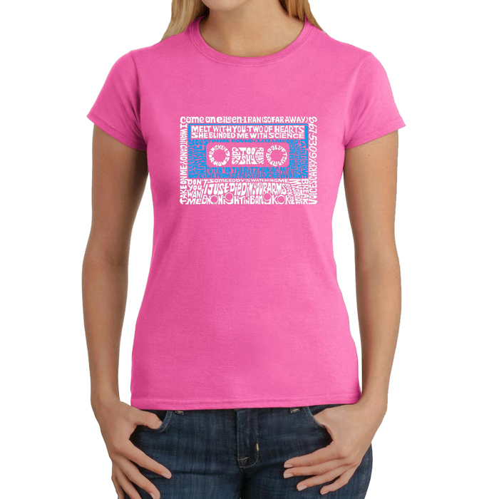 Women's Word Art T-Shirt - 80s One Hit Wonders