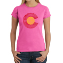 Pink Large Women's Word Art T-Shirt - Colorado