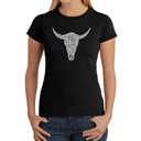 Black Large Women's Word Art T-Shirt - COUNTRY MUSIC'S ALL TIME HITS