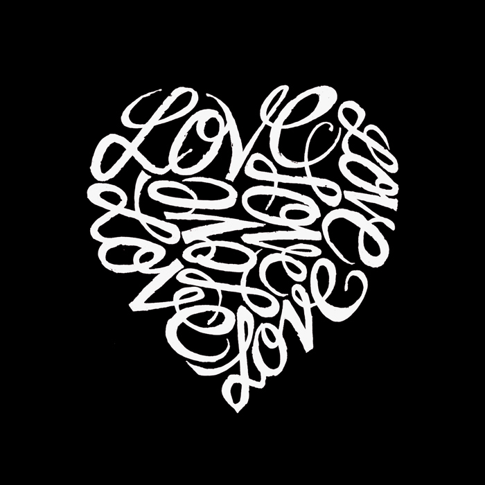Women's Word Art T-Shirt - LOVE