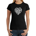 Black XXL Women's Word Art T-Shirt - LOVE
