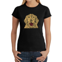 Black Large Women's Word Art T-Shirt - Dog