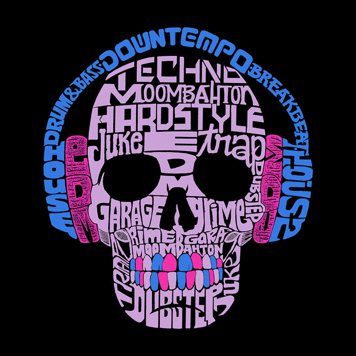 Women's Word Art T-Shirt - Styles of EDM Music