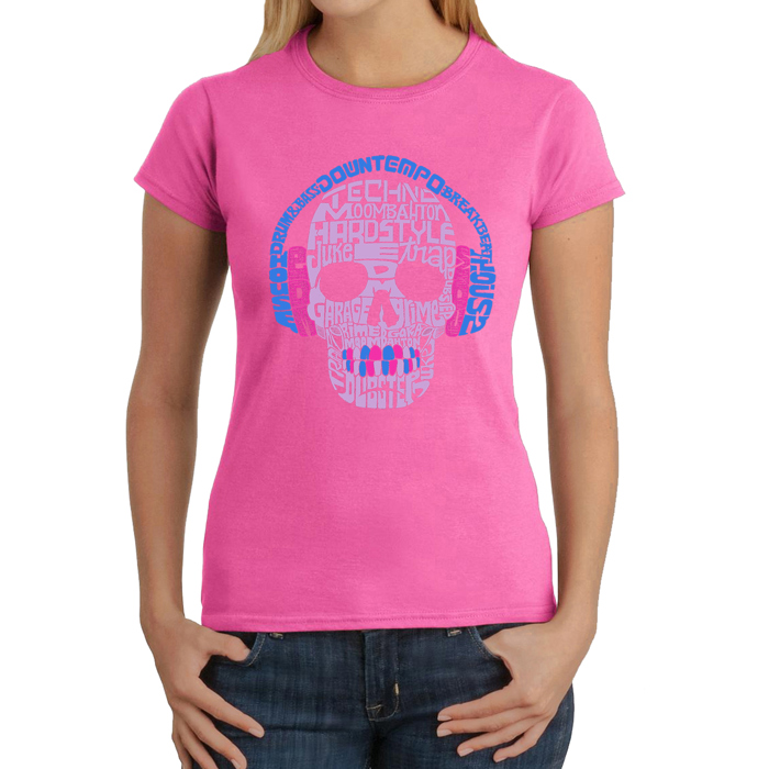Women's Word Art T-Shirt - Styles of EDM Music