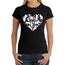 Black Medium Cat Heart - Women's Word Art T-Shirt