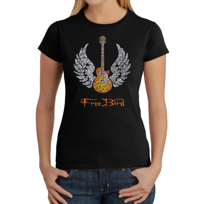Women's Word Art T-Shirt - LYRICS TO FREEBIRD