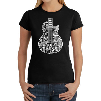 Women's Word Art T-Shirt - Rock Guitar Head