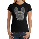 Black Large Women's Word Art T-Shirt - French Bulldog