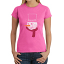 Pink Medium Snowman Face - Women's Word Art T-Shirt