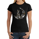  Cat Sitting On Moon - Women's Word Art T-Shirt