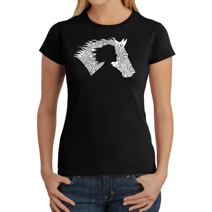 Girl Horse - Women's Word Art T-Shirt