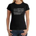Black Large Women's Word Art T-Shirt - Glory Hallelujah Flag