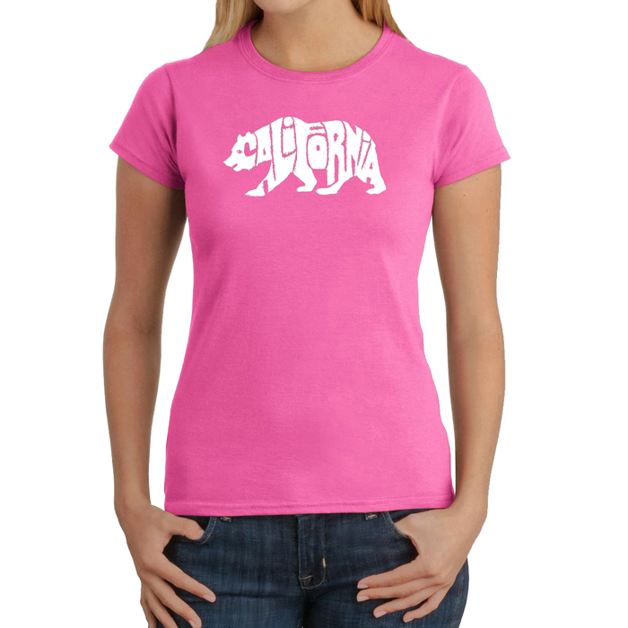 Women's Word Art T-Shirt - California Bear