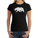 Black Large Women's Word Art T-Shirt - California Bear