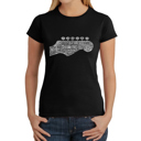 Black X-Small Women's Word Art T-Shirt - Guitar Head