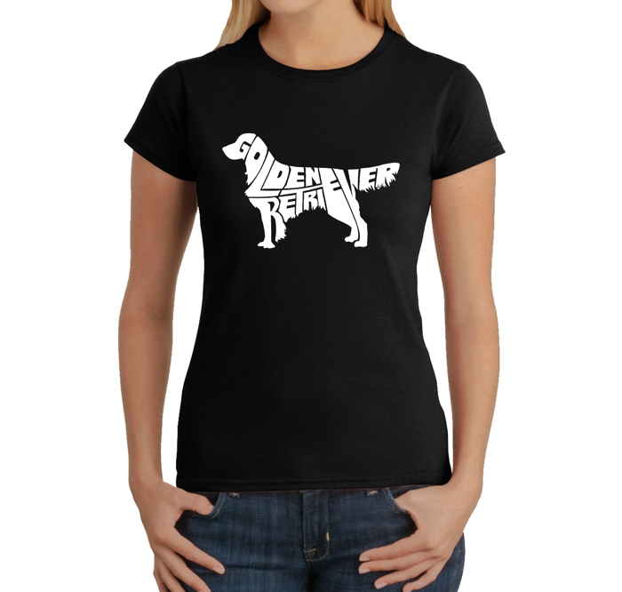 Women's Word Art T-Shirt - Golden Retreiver