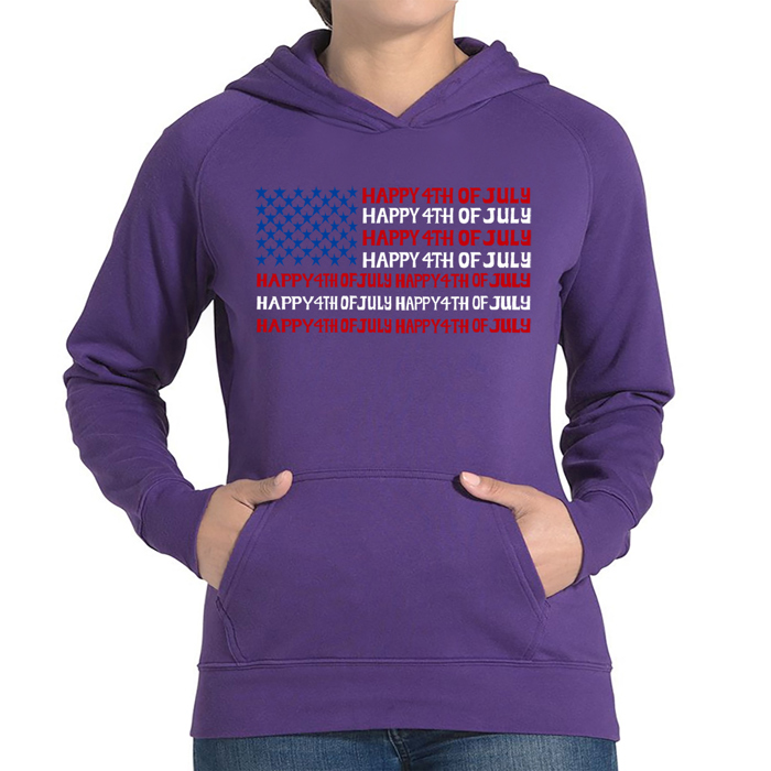 Happy 4th of July - Women's Word Art Hooded Sweatshirt