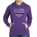 Purple XL American Woman - Women's Word Art Hooded Sweatshirt