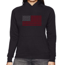Black XXL USA Flag - Women's Word Art Hooded Sweatshirt