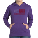 Purple XXXL USA Flag - Women's Word Art Hooded Sweatshirt