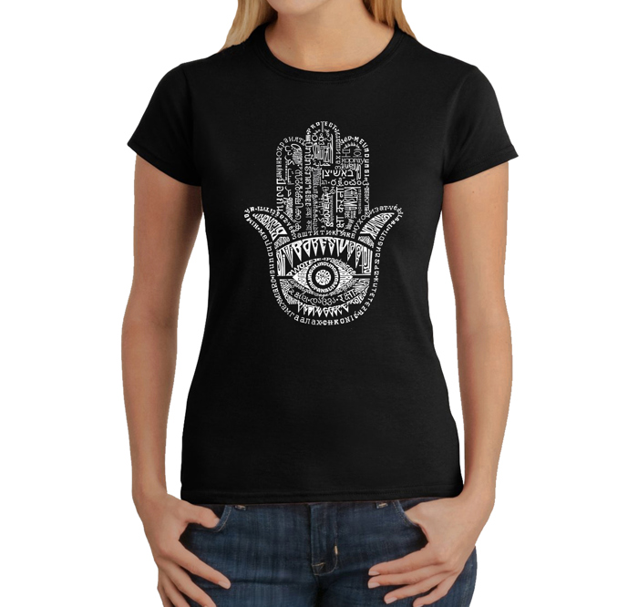 Women's Word Art T-Shirt - Hamsa