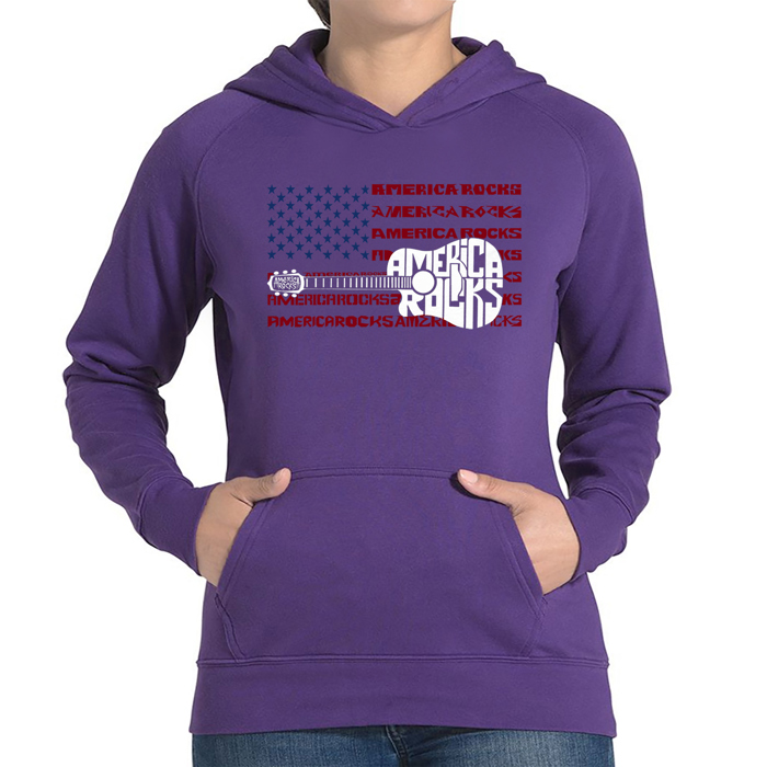 America Rocks - Women's Word Art Hooded Sweatshirt