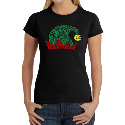 Christmas Elf Hat - Women's Word Art T-Shirt