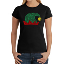 Black Small Christmas Elf Hat - Women's Word Art T-Shirt